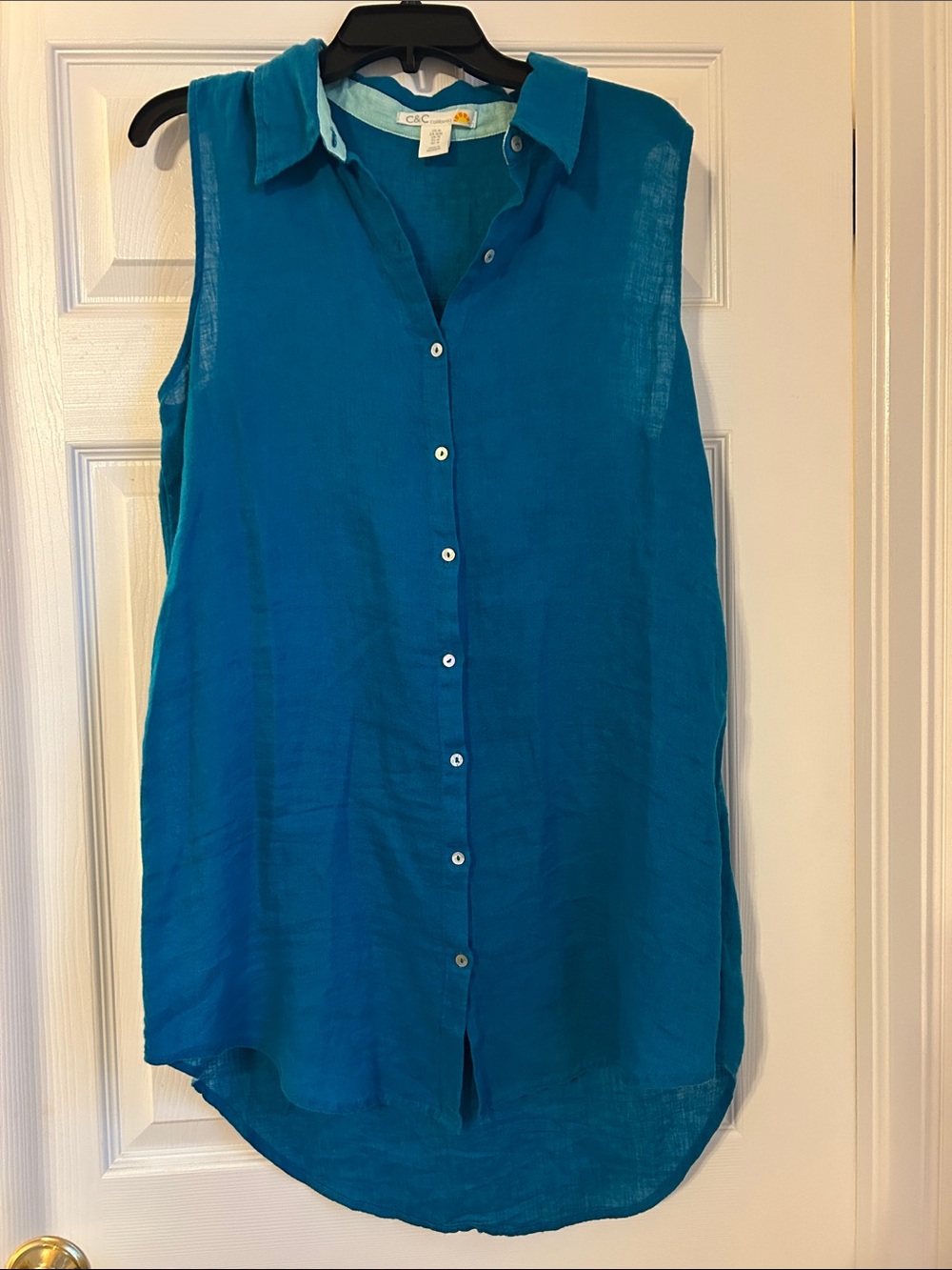 C&C California blue linen dress-Sz M